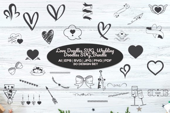 Download Love Doodles SVG | Wedding SVG Bundle - Love doodles Collection