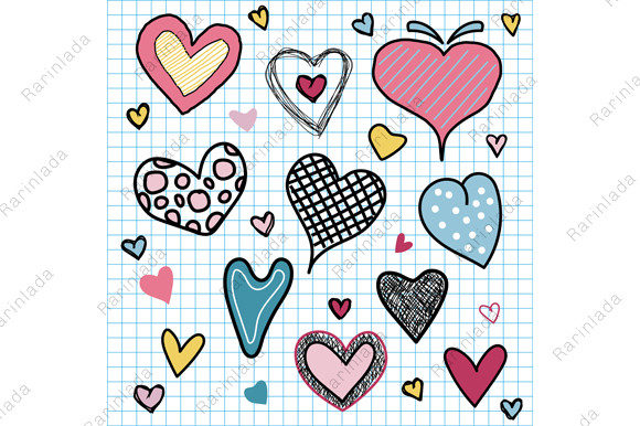 Download Valentine's Day Hearts Love Doodles - Premium Resources