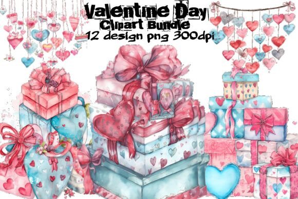 Download Valentine’s Day Gift Box Clipart Bundle - Gift box clipart Collection