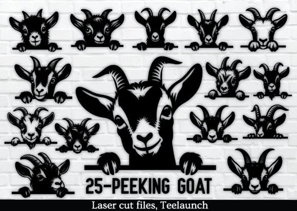 Download 25-PEEKING Goat SVG Silhouette PNG Files - Svg silhouette Collection