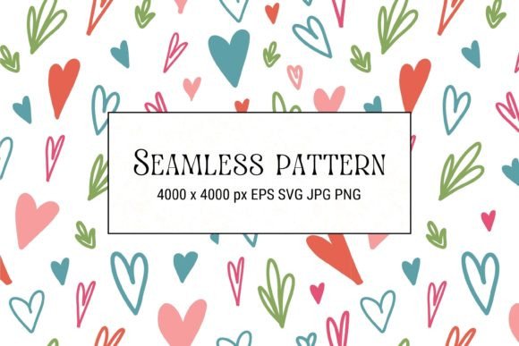 Download Pattern with Love Doodles and Hearts - Love doodles Collection