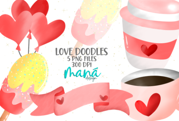 Download Watercolor Love Doodles - Premium Resources