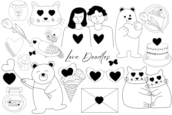 Download Love Doodles Clipart Illustration - Love doodles Collection